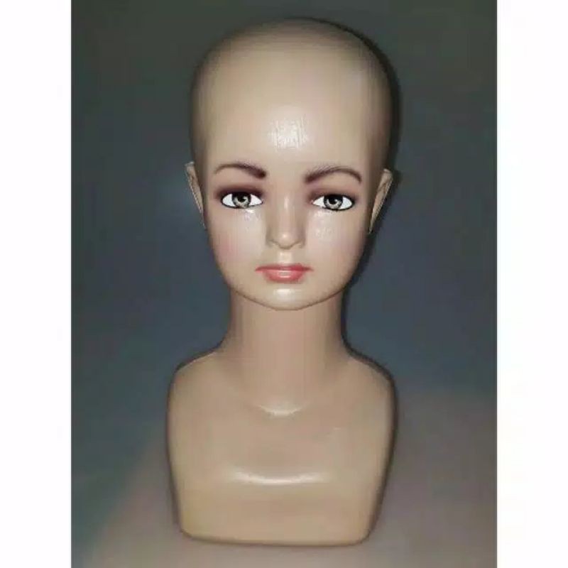 Patung Kepala Plastik Anak Manekin Kepala Anak Display Aksesoris Hijab Turban
