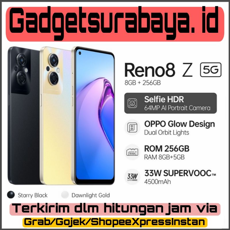 Oppo Reno 8Z 5G Ram 8GB Internal 256GB Baru Garansi Resmi 1 Tahun