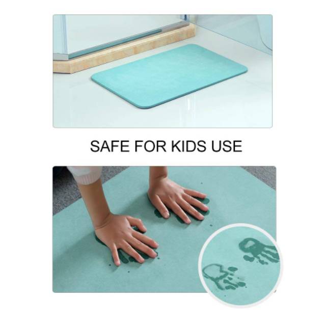 Diatomite Keset Kaki Cepat kering Anti Slip Bath Mat