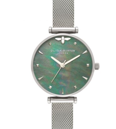 OliviaBrton OB16AM151 3D Queen Bee Ladies Mother of Pearl Dial Stainless