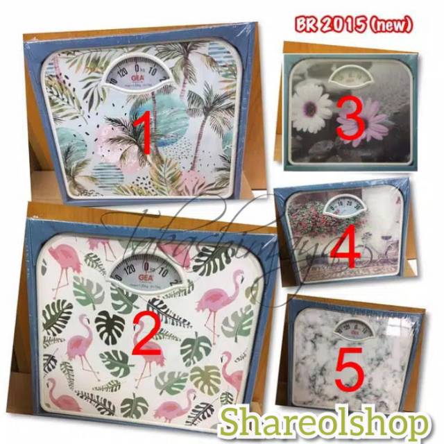 Timbangan Berat Badan jarum analog manual GEA/ Timbangan Berat Badan Motif
