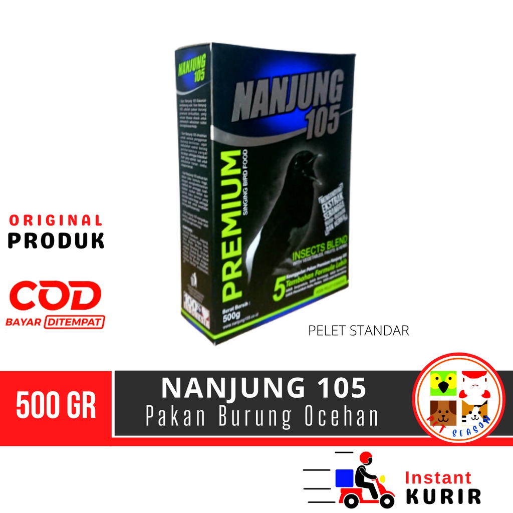 PAKAN MAKANAN BURUNG VOER PUR NANJUNG 105 EBOD JAYA PREMIUM 500GR UNTUK | MURAI BATU | KACER | ANIS 
