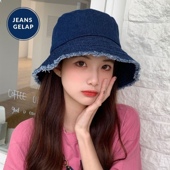 Topi Bucket Wanita Hijab Topi Cewe Tali Hat Bucket Wanita Topi Bundar Import Q2R4 Korea Jumbo Topi W
