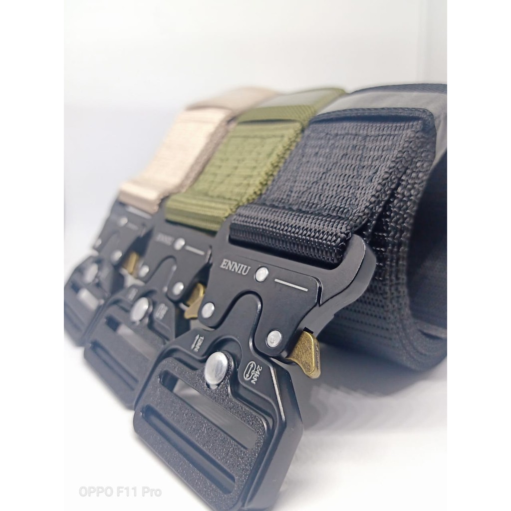 Sabuk Ikat Pinggang Tactical Pria Canvas model Gesper Militer Tentara KEPALA BESI 104| Gesper korea