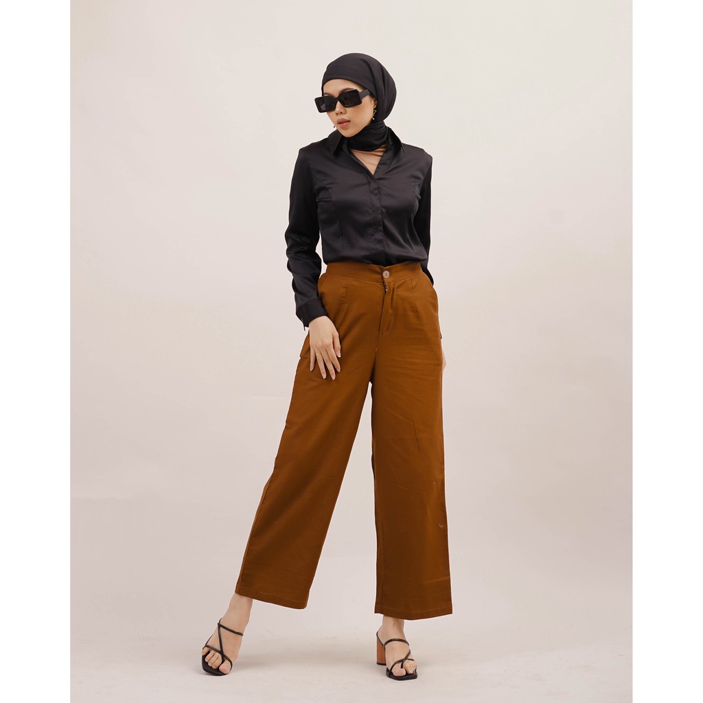 KULOT MINKA LINEN RAMI PANTS CELANA KANTOR DAILY PREMIUM B209 CO