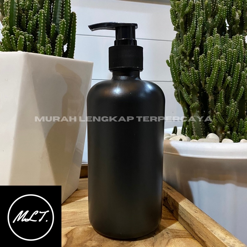 BOTOL PUMP 500ML HITAM / BOTOL POMPA 500ML HITAM LOTION PUMP / BOTOL PUMP HITAM 500 ML PENCET HDPE