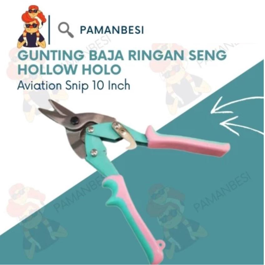 

Gunting Baja Ringan Seng Hollow Holo Lurus Aviation Snip 10 Inch 25cm