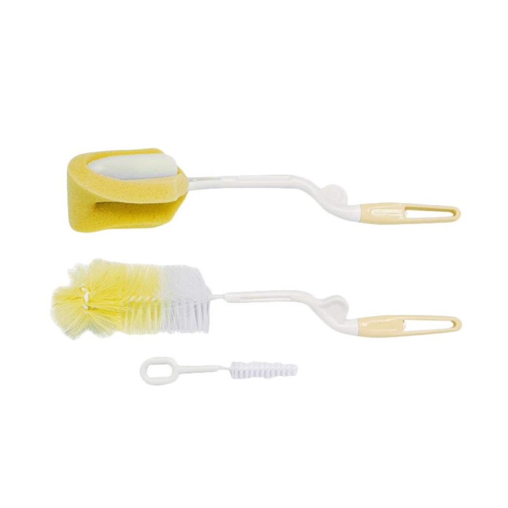 Sikat Botol Susu Moonship / Bottle &amp; Nipple Brush Sikat Dot Bayi 3 in 1-Vegasus Store(COD)
