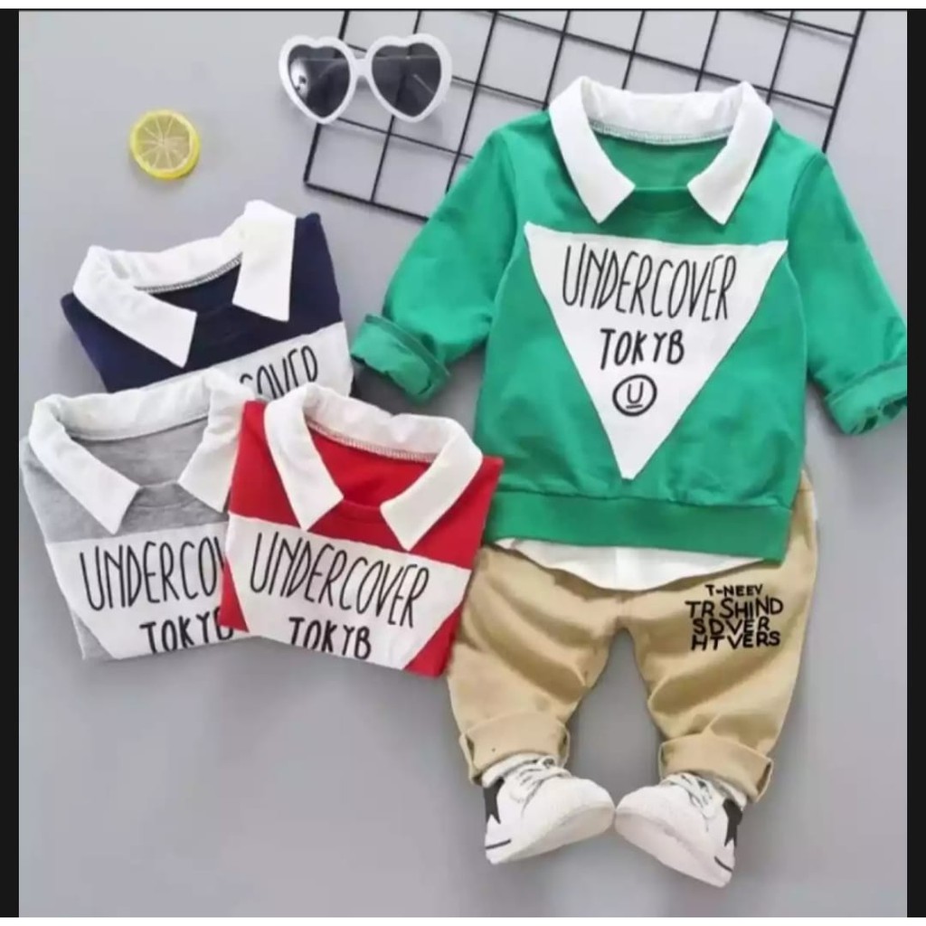 SET SWEATER KRAH TOKYO SETELAN KRAH TOKYO 1-5 TAHUN SETELAN SWEATER ANAK UNDER COVER PILIH WARNA