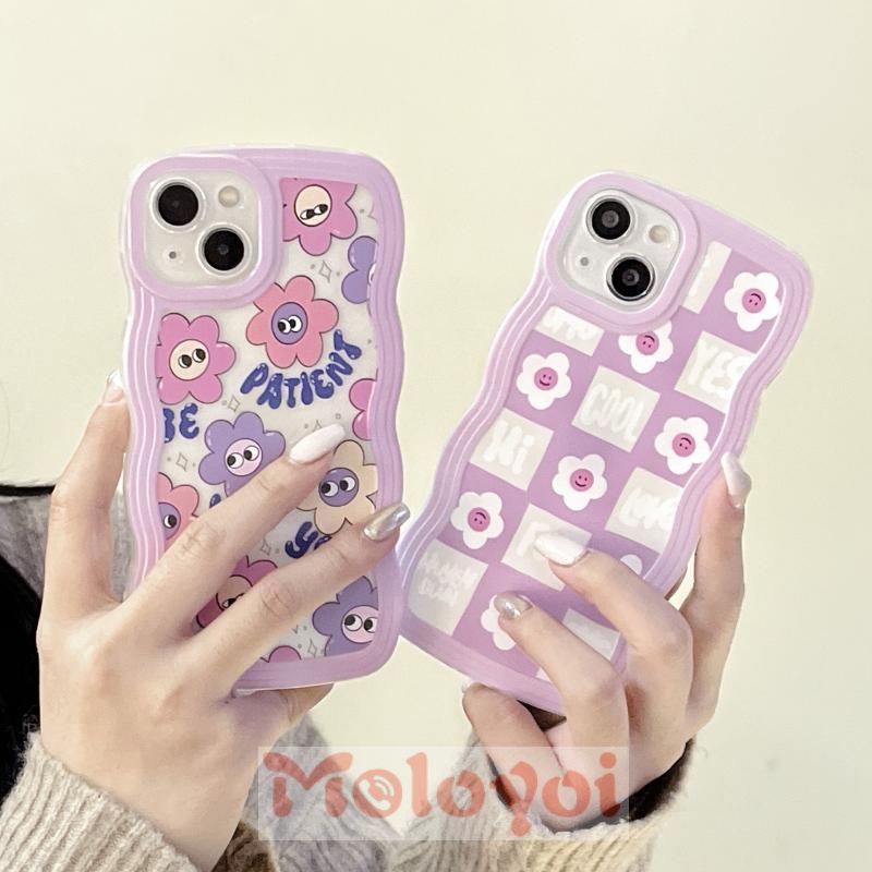 Soft Case TPU Motif Bunga Smiley Face Untuk iPhone 11 13 12 14 Pro MAX 6 7 XR X XS MAX 7 8 6s 14 Plus SE 2020