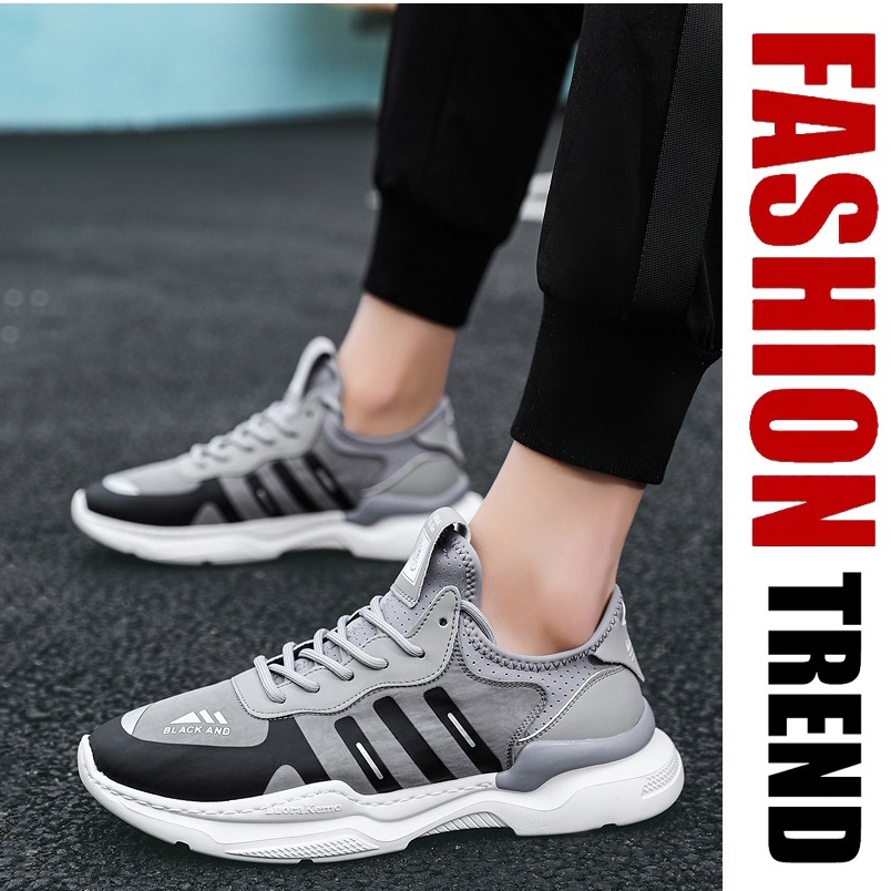 Toread Sepatu Sneakers Running Gym Shoes Sports Sepatu Olahraga Casual Hitam Abu KSR101