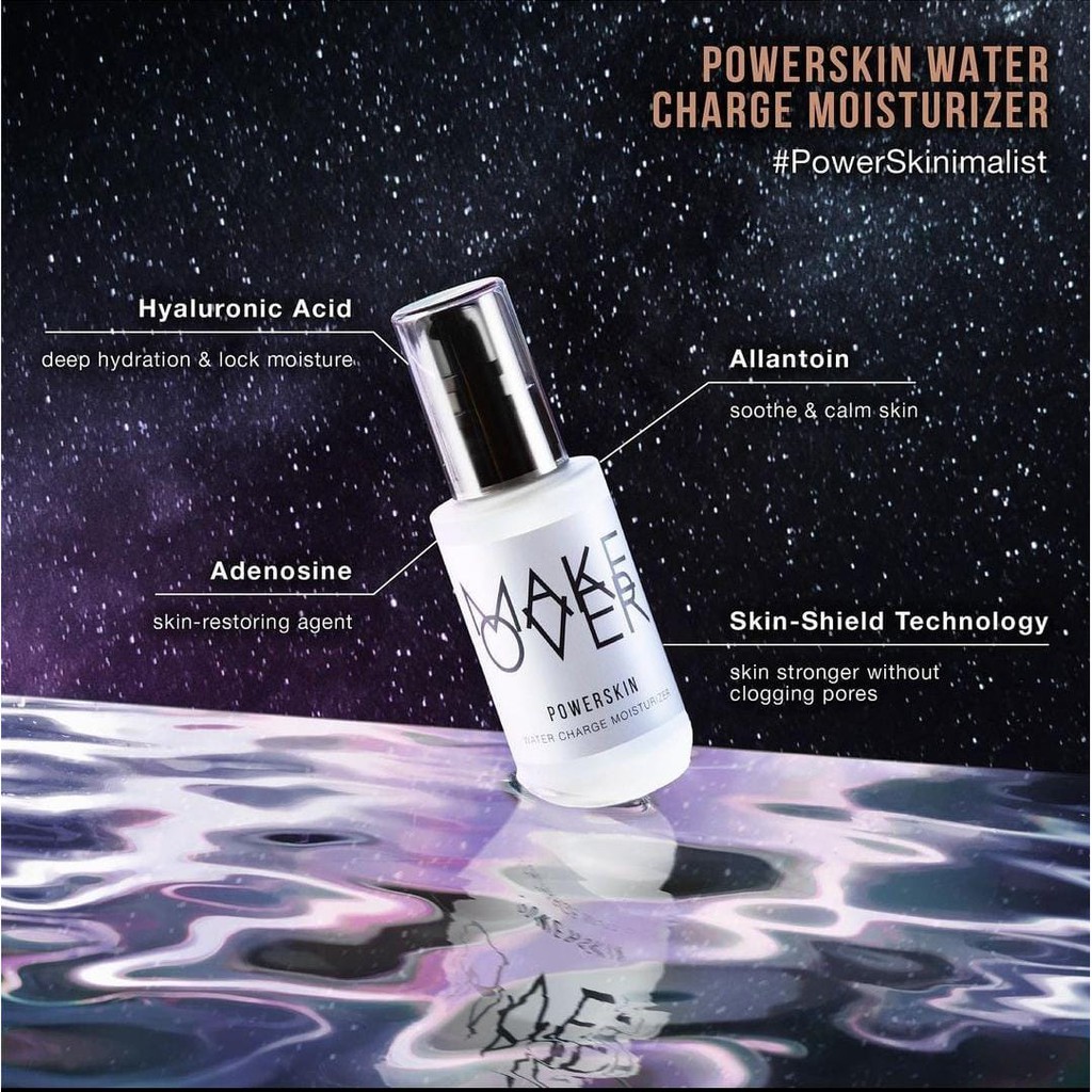 ✿ELYSABETHME✿ 𝓶𝓪𝓴𝓮𝓸𝓿𝓮𝓻 Make Over Powerskin Water Charge Moisturizer booster pelembab wajah