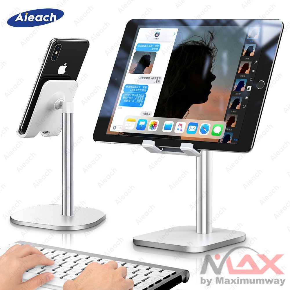 AIEACH Holder Meja untuk HP dan Tablet Dudukan stand Smartphone Aluminum Alloy dock Desktop Stand Holder Tablet Stand Adjustable Foldable Tablet Holder For iPad Samsung Xiaomi Huawei Tablet Holder Aluminium Alloy Desktop Stand