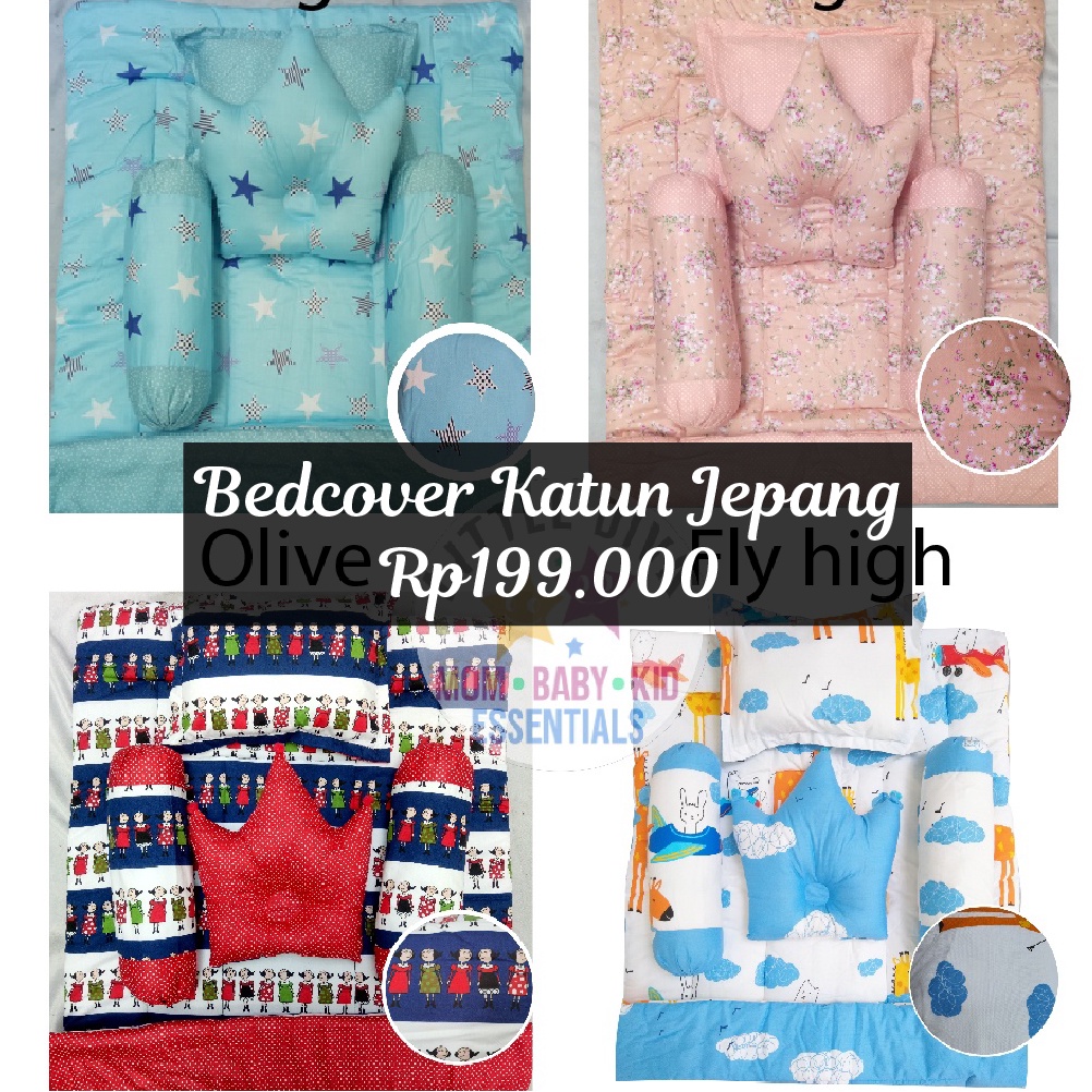 Bedcover Saja Bayi Lembaran Selimut Bantal Cover Alas Tidur b3 akachan Bahan Katun Nyaman