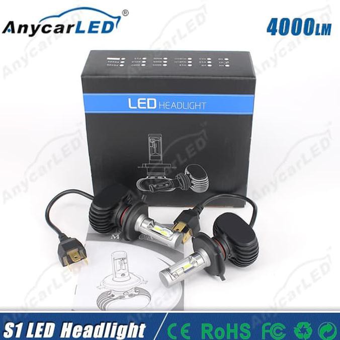H4 Led Lampu Utama Mobil/Motor Type Csp Led Chip S1 Putih 6000K Termurah