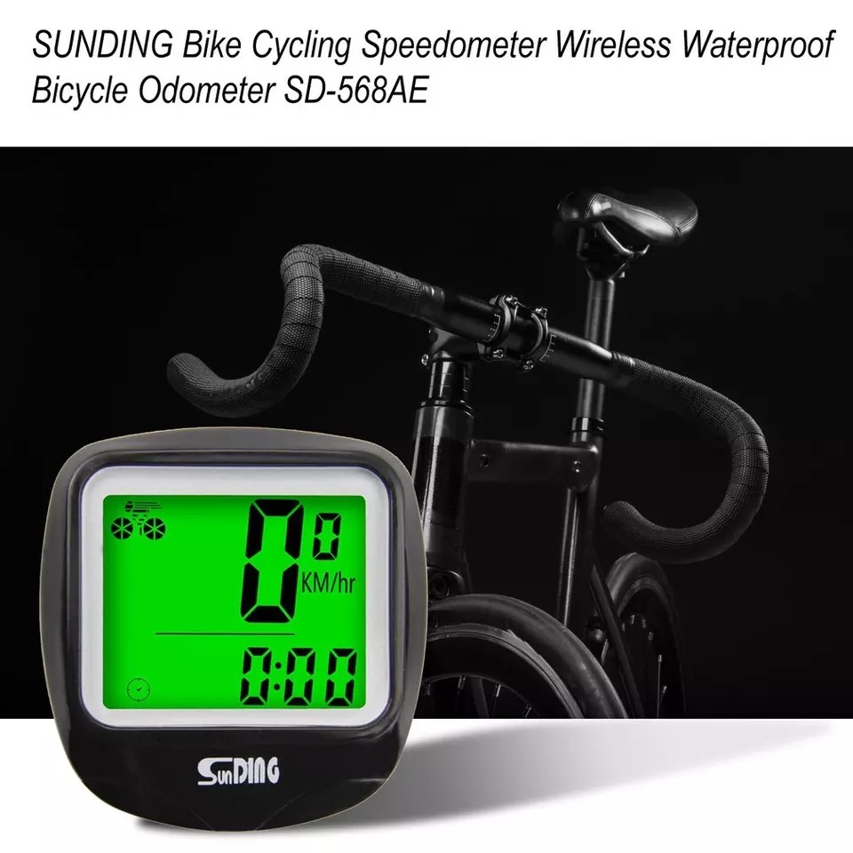 Speedometer Sepeda Wireless Kabel Odometer Watch LED Digital SD-568AE
