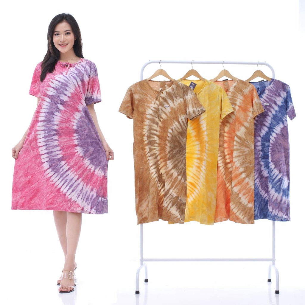 Daster Kaos Wanita Dewasa Kekinian Tiedye Murah Berkualitas