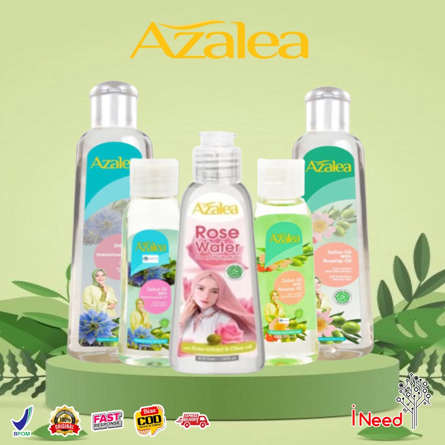 (INEED) AZALEA Zaitun Oil with Rosehip Oil / Habbatussauda / Deep Hydration Rose Water 75ml 150ml