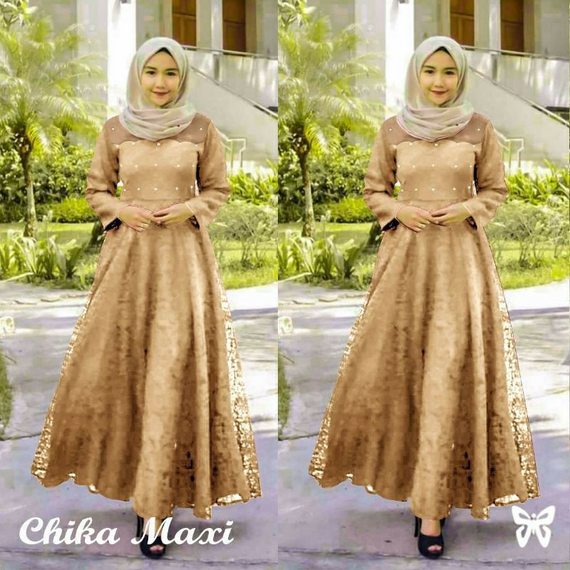 GAMIS JUMBO LD 120 XXXL MAXI DRESS BIG SIZE CHIKA GAMIS BRUKAT PESTA TERBARU LAPIS FURING MOSCREP HQ