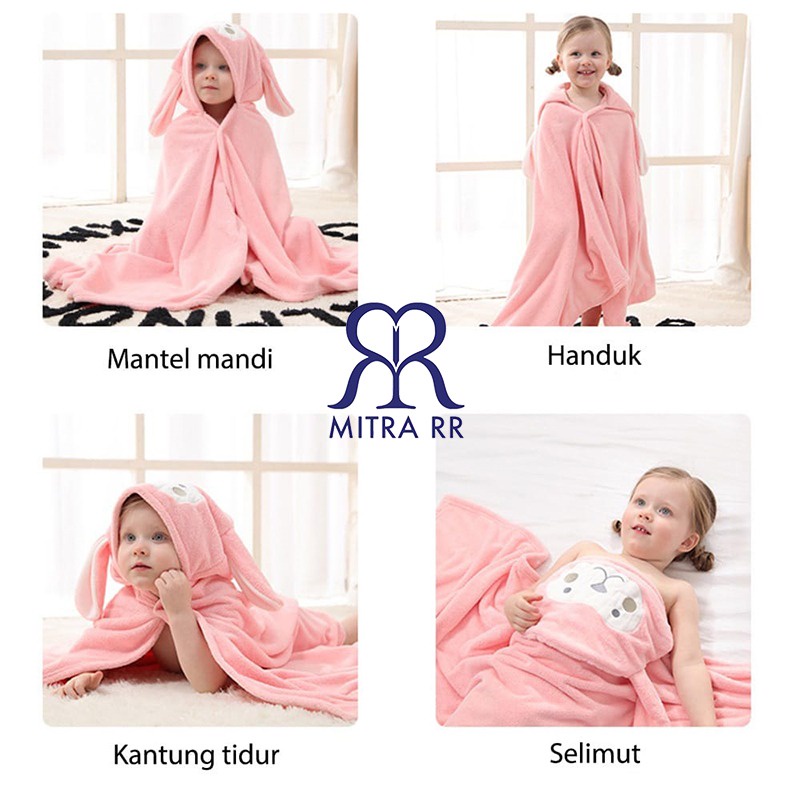 Handuk Mandi Anak Karakter Jubah Mandi Hoodie 0-6 Tahun / Handuk Renang Anak