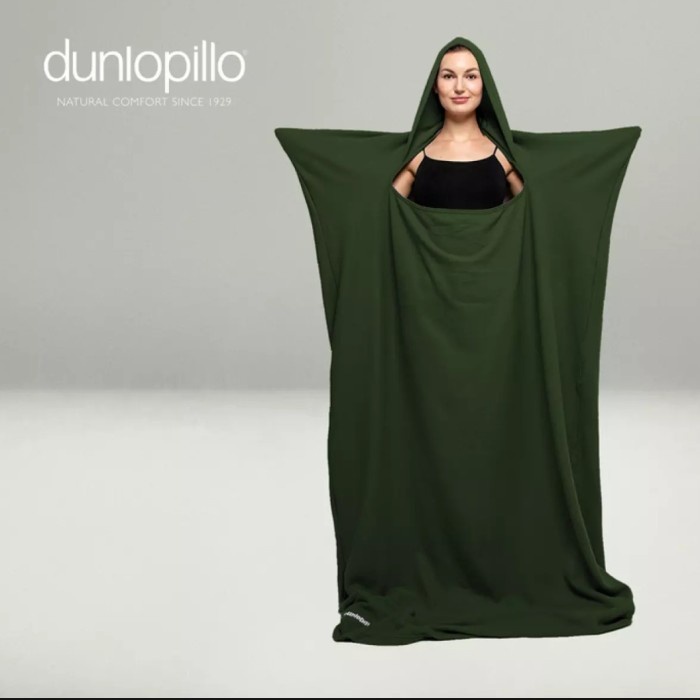 Selimut Dewasa Dunlopillo Hooded Thermal Blanket ( Selimut Topi ) - Hijau(Q1B9) Selimut Dewasa Karak