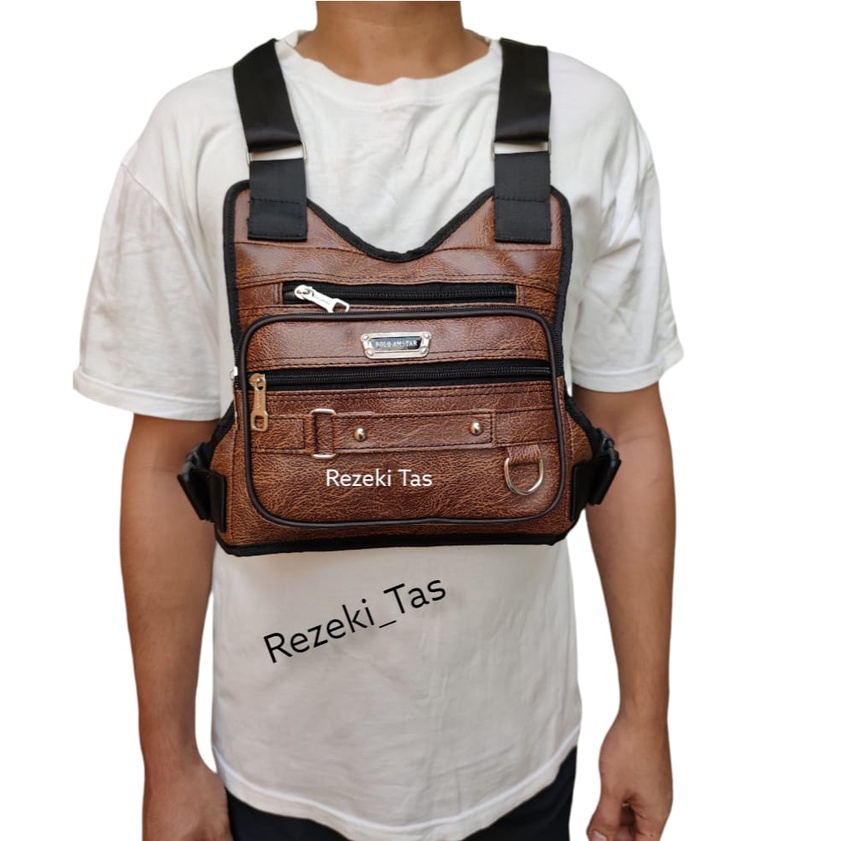 TAS SALEMPANG TAS DADA ARMY WATERPROOF  KULIT PU LEATHER ORIGINAL POLO AMSTAR CHEST BAG OUTDOOR