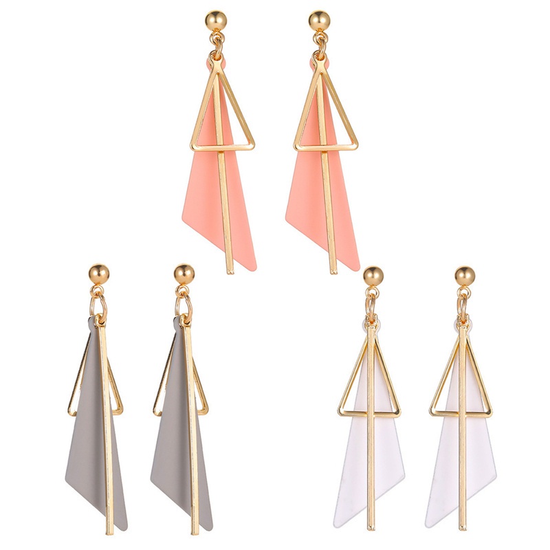 Unique Earrings Geometric Tassel Triangle Drop Earrings For Women Earing Jewelry Wild Earings Korean Earrings