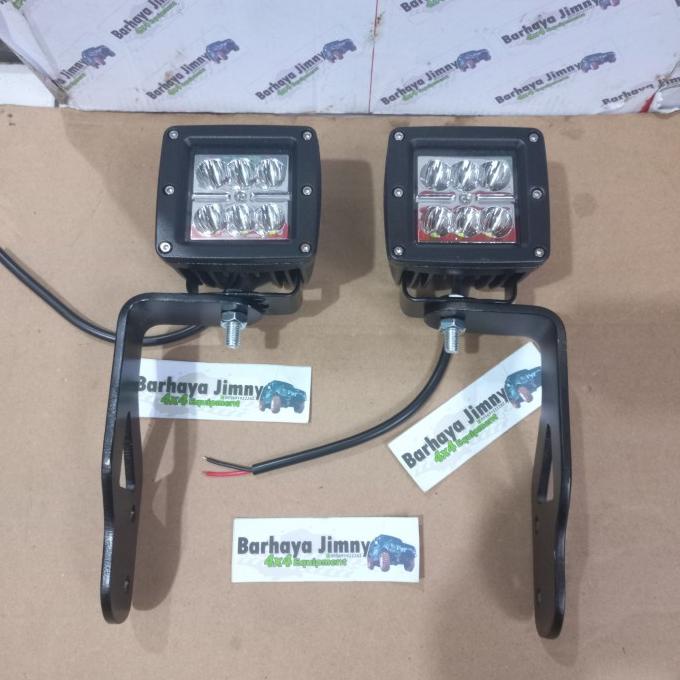 LAMPU TEMBAK LED KATANA SET BREKET ENGSEL PINTU JIMNY MODEL RUBICON