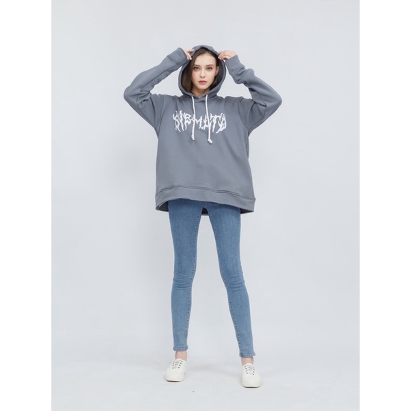 Hoodie Oversize Crop unfinished Siempre - JMB 22.07.003 - Hoodie Crop Grey