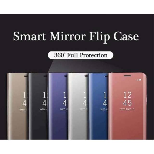 clear view standing Vivo V9 flip mirror case casing cover oem