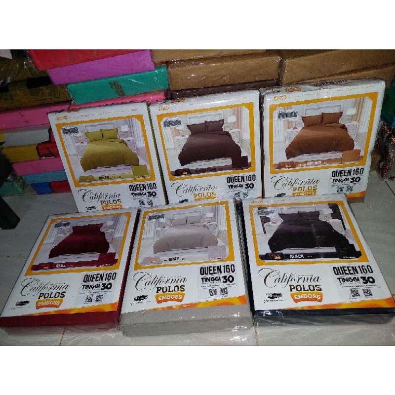 Sprei California By My Love &quot; Tinggi 30 &quot; Ukuran 180 x 200 dan 160 x 200 Bantal 2 Guling 2