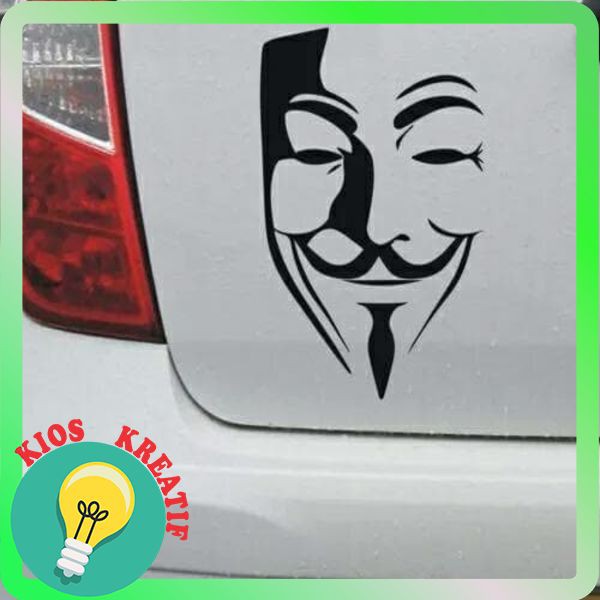 Terlaris ANYNOMOUS HACKER STICKER CUTTING MOBIL MOTOR UKURAN BEBAS