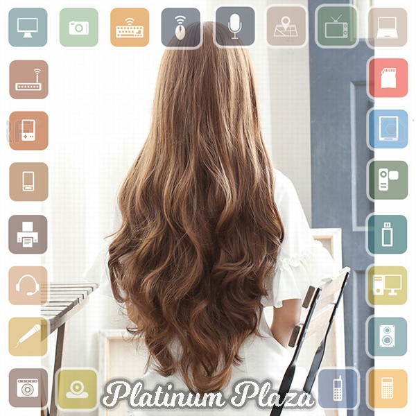 FYNHA Wig Rambut Palsu Model Wavy 65 cm - 131 - Brown`FYD7Z4-