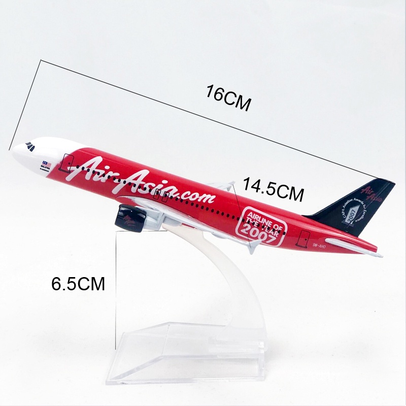 Air Asia 2007 A320 Model Pesawat Airbus 320 2007 16CM Edisi Spesial Bahan Metal