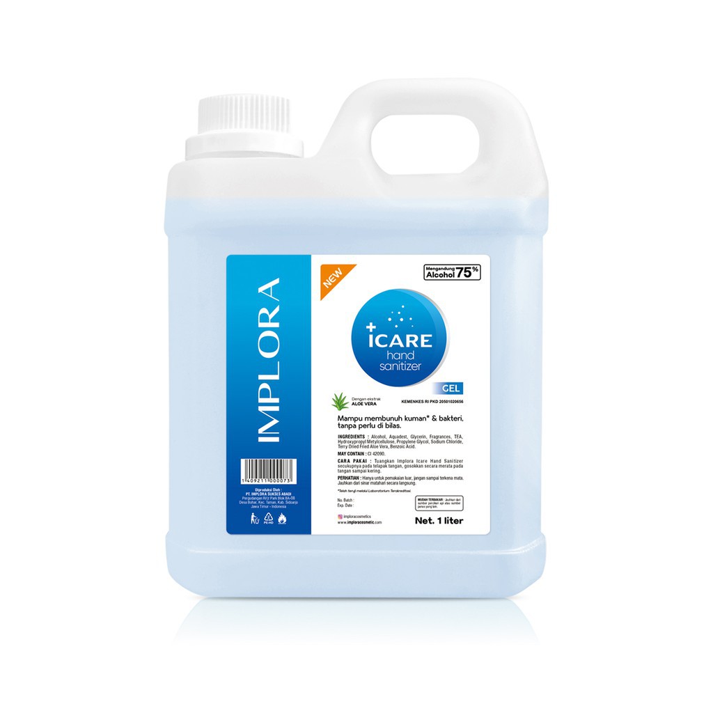 IMPLORA I CARE Hand Sanitizer Gel / Cair / 5 Liter / 1 Liter | Handsanitizer Food Grade by AILIN