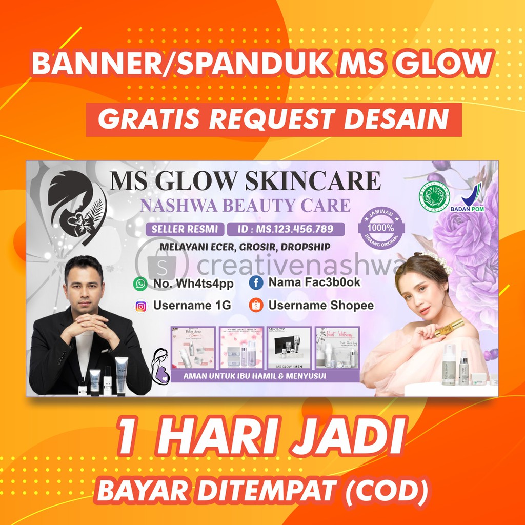 BANNER SPANDUK BACKDROP BALIHO MMT TOKO AGEN RESELLER DISTRIBUTOR MEMBER RESMI MS GLOW MSGLOW CN2