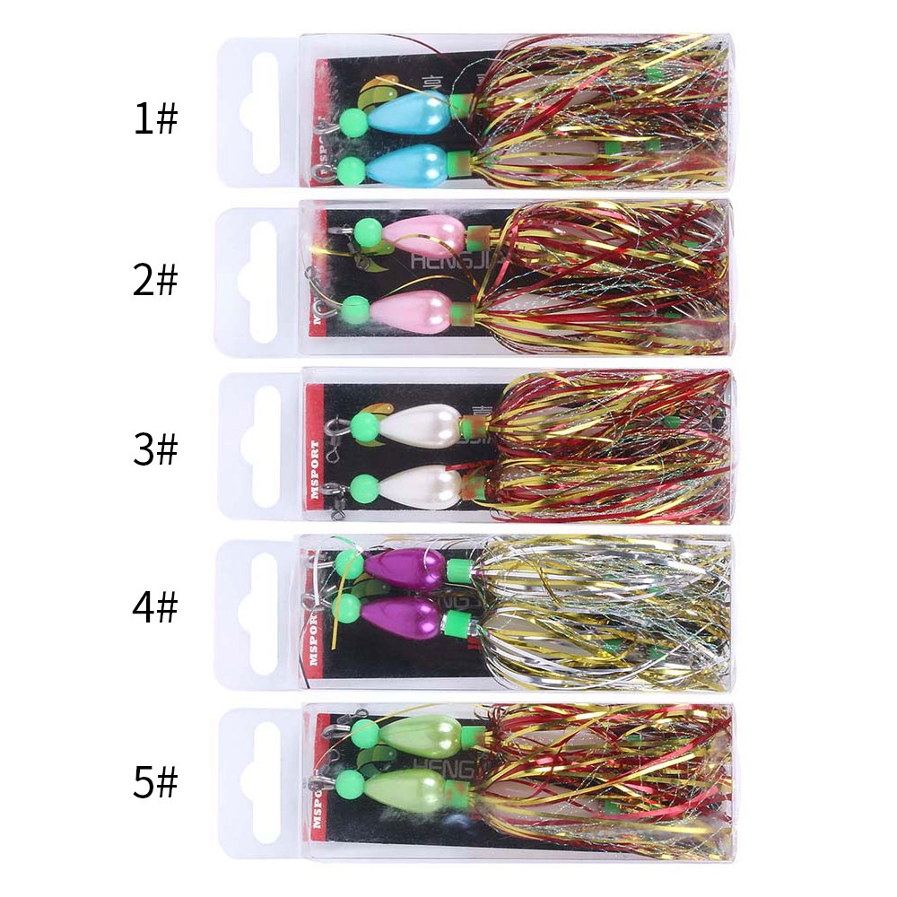 HENGJIA 2PCS/BOX Squid Jigs Artificial Spinner Spoon Luminous Bead 10cm 8.7g Artificial Squid Hooks Pike Carp