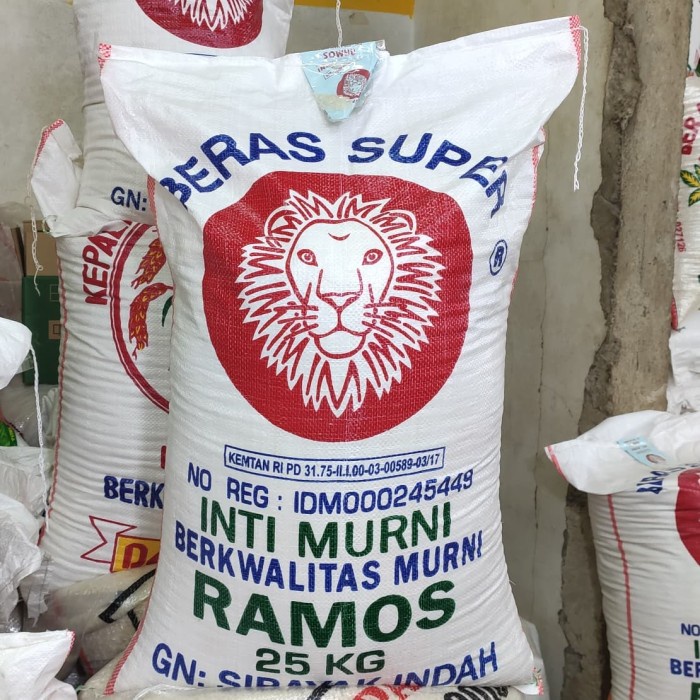 

Beras Kepala Singa Merah Super Ramos Inti Murni 25KG (Original 100%)