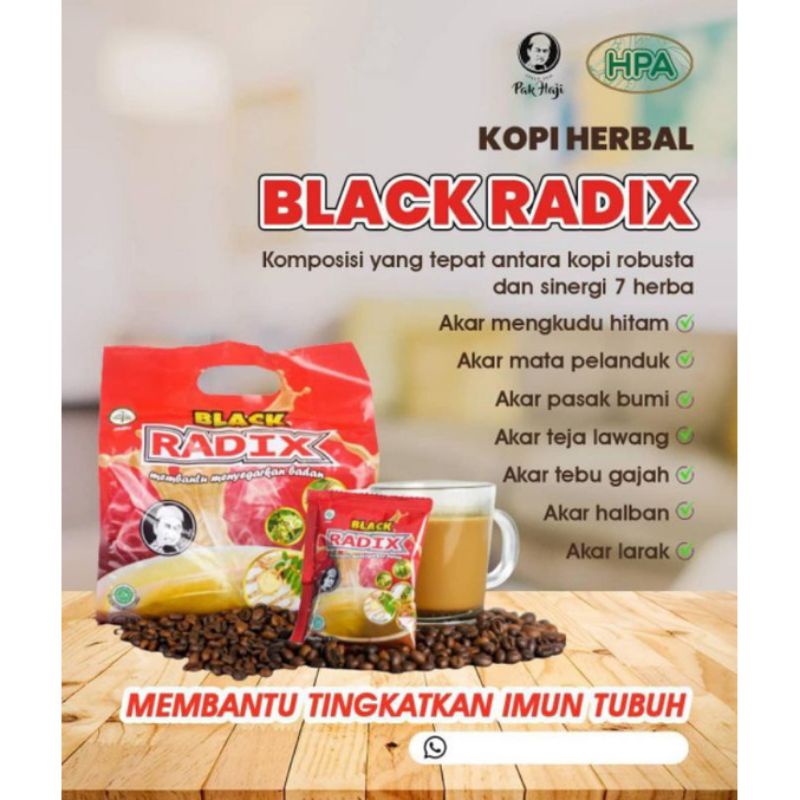 Kopi Black Radix Pak Haji isi 20 Sachet | Kopi Radix Pak Haji Black Radix Original