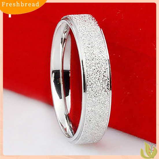 [Fresh] Cincin Pasangan Bahan Stainless Steel Matte untuk Pria / Wanita