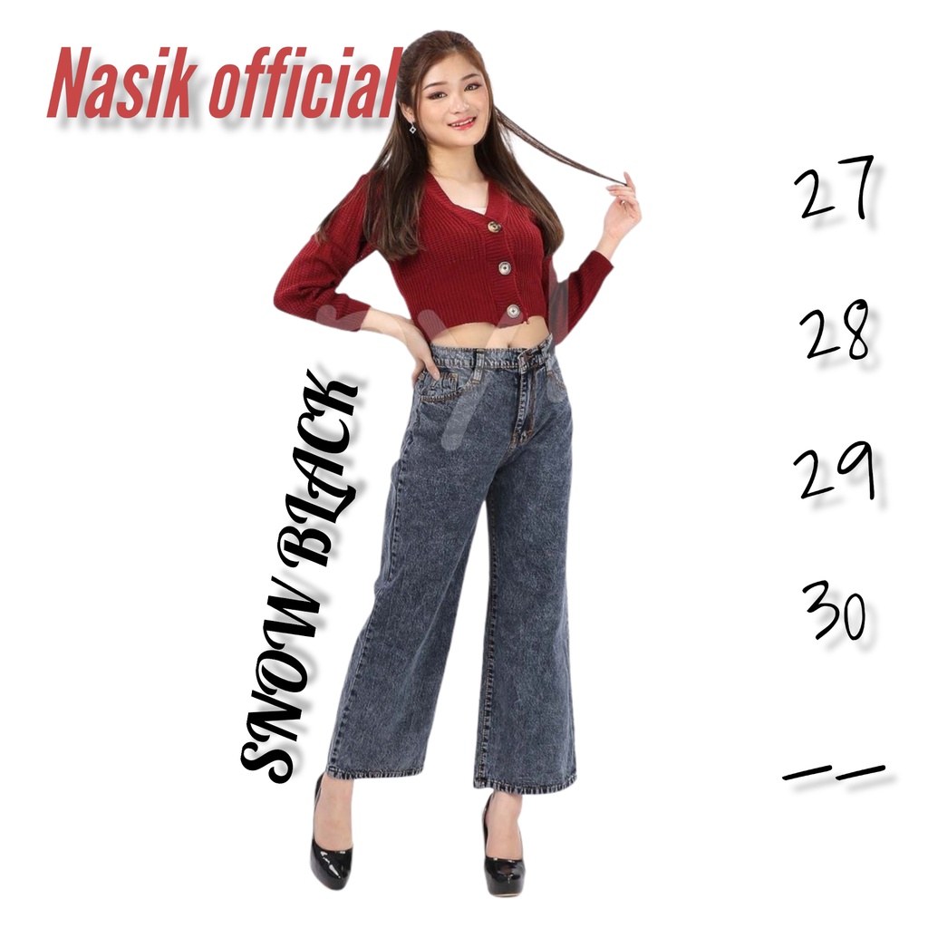 BESTT SELLER!!! Kulot Jeans /kulot jeans snow blue /Kulot jeans snow black / 27 30 /CELANA JEANS WANITA CELANA KULOT BOYFRIEND JINS WANITA SNOW BLACK/SNOW BLUE KEKINIAN//KULOT JEANS ACID SNOW DENIM HITS Celana kulot jeans Boyfriend//kulot jeans wanita