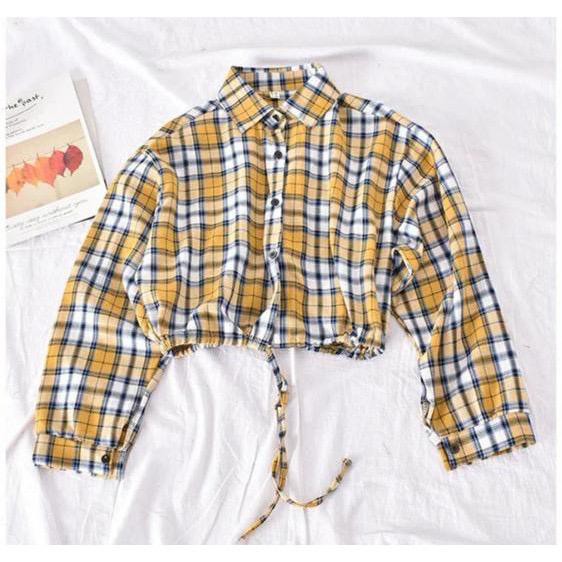 Kerlita Plaid Shirt Pusatgrosir_solo/ Atasan Kotak Kemeja Termurah Hits Square