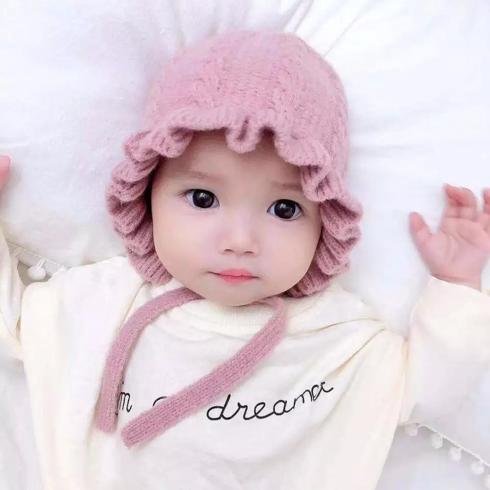 (Pimenova) Topi bonnet bayi topi dutch lady bayi topi bonet rajut anak..