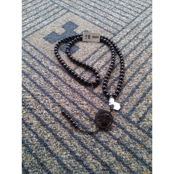 tasbih kokka bulat hitam bulan bintang ± 8 mm ( 8mm ) 99 butir ( kauka kaukah pukah pukaha kuka )