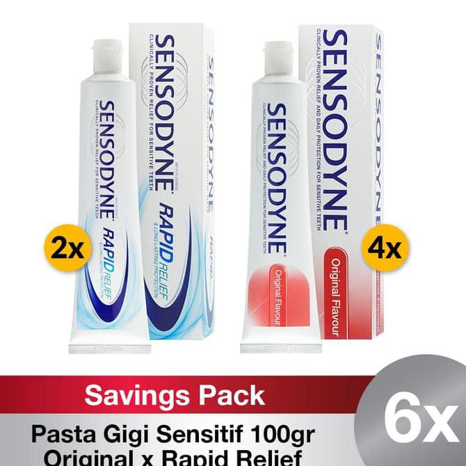 Sensodyne Pasta Gigi Sensitif Original x Rapid Relief Savings Pack