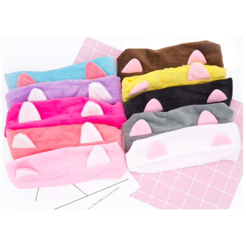 Bandana Masker / Bando Mandi Facial Headband Hairband Korea Model Pita Kucing