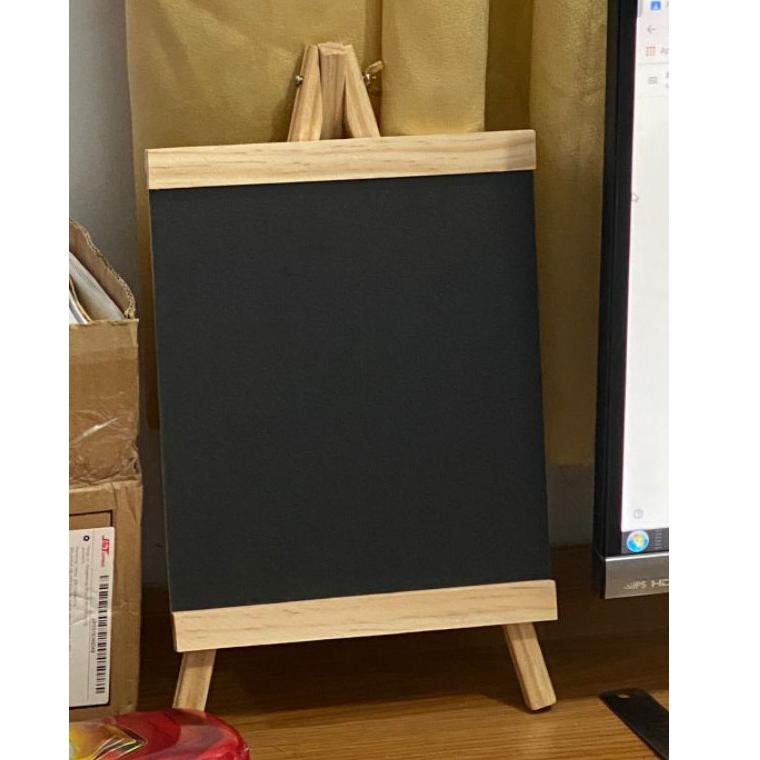 

[KODE X7788] Papan Tulis Hitam Mini Blackboard Papan Gambar Anak Papan Tulis Kayu Standing Tripod Wo