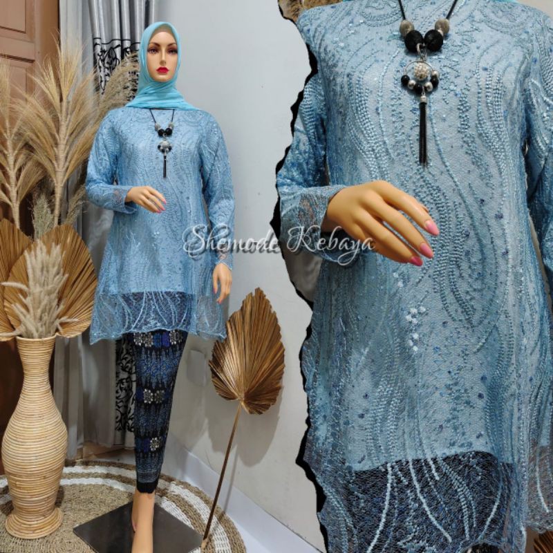 Realpict tunik tille/Bayar ditempat(cod)/kebaya pesta