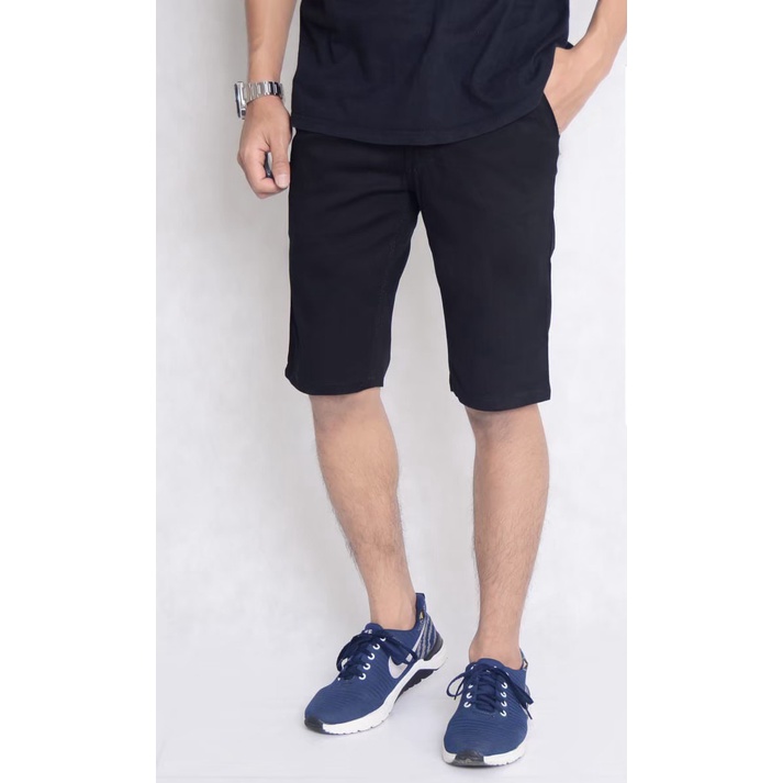 [ BAYAR DITEMPAT ] COD-Celana chino Pria Slim-Fit UNIQLO Premium I'M Rules/Celana cino kerja harian kantor cream murah-CHINO PENDEK HITAM