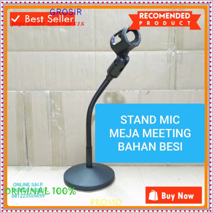 stand mic meja full besi ORIGINAL holder mik table microphone standing ori mimbar podium pro ok